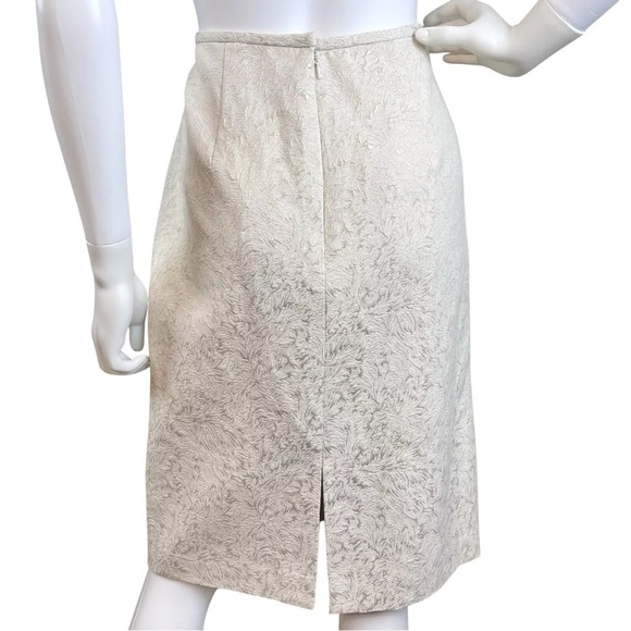 Victor Costa Jacket Skirt 2 Pc Set MOB Church Suit Cream-Ivory Shimmer Size 8 - Picture 7 of 11